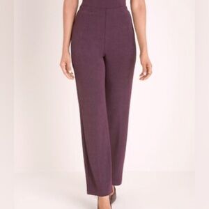 ALFANI 90’s Y2K Burgundy Wine Puddle Length Boucle Slubbed Texture Trousers Sz 8